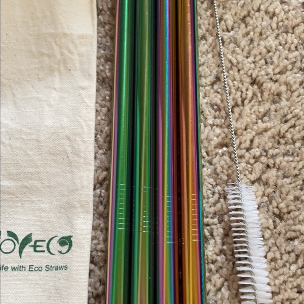 JOYECO 4 Pcs Stainless Steel Boba Straws Rainbow - Picture 3 of 4